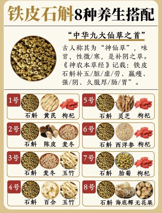 6款实用的石斛搭配｜清润好喝👍春夏必备！