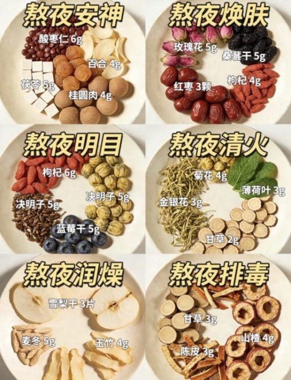 女孩子直接抄❗️6款熬夜复元茶搭配好啦~